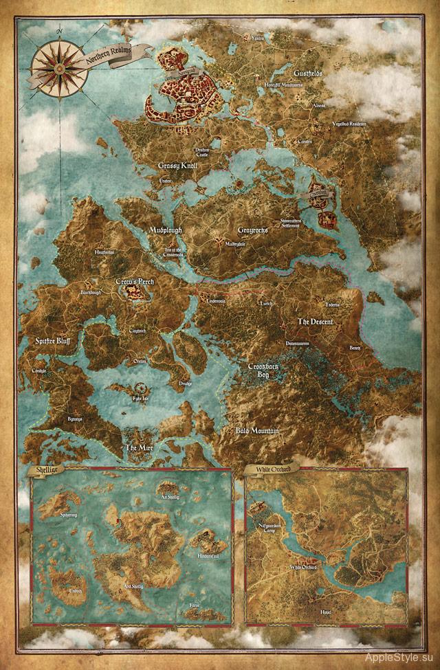 Карта игры "ведьмак 3"